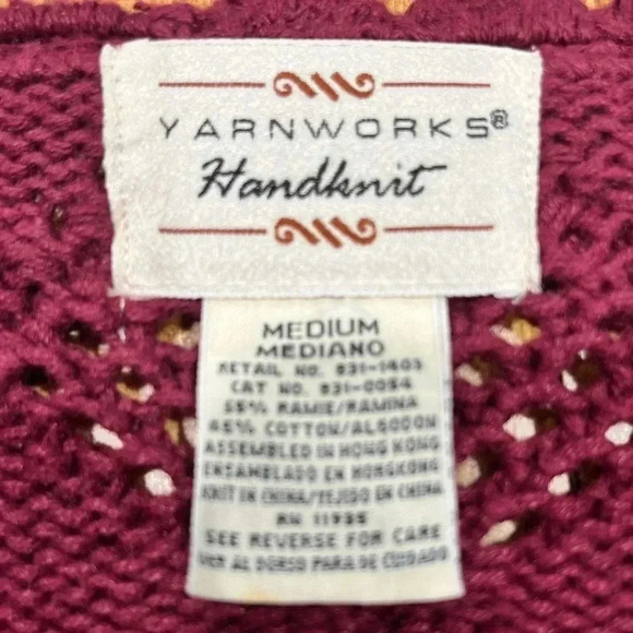 Vintage Yarnworks 80s hand knit sweater, shoulder pads, knitted embellished - Picture 9 of 11